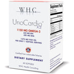 WHC UnoCardio X2 Omega 3 Fish Oil 60 Softgels front bottle view