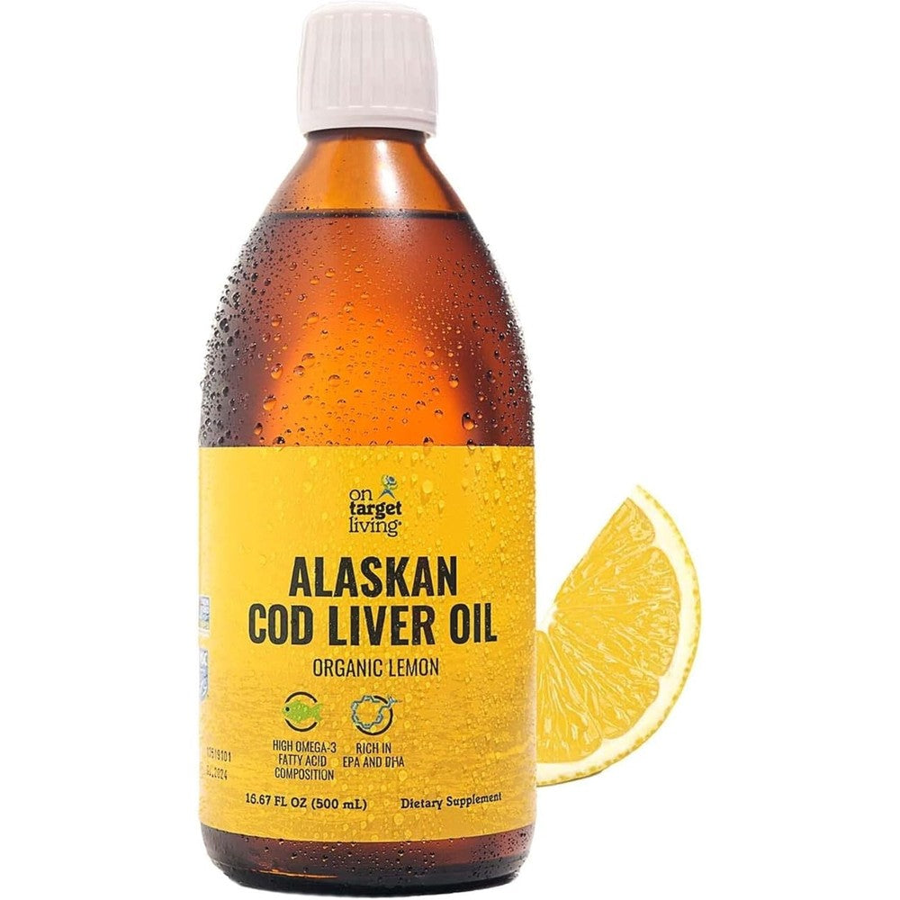 On Target Living Alaskan Cod Liver Oil Liquid front view bottle