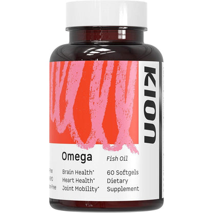 Kion Omega 3 Mini Fish Oil 60 Softgels front bottle view authentic USA import wellness supplement