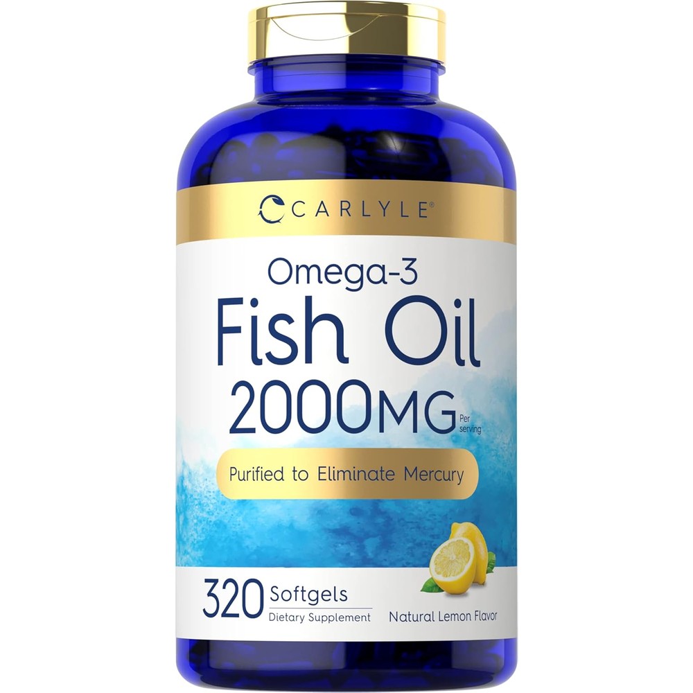 Carlyle Fish Oil 2000mg 320 Softgels front view bottle showing premium packaging