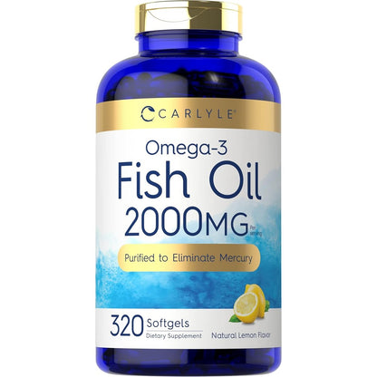 Carlyle Fish Oil 2000mg 320 Softgels front view bottle showing premium packaging