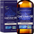 Soulsation Icelandic Cod Liver Oil Liquid front bottle view showing lemon flavor and size
