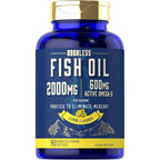 Carlyle fish oil 2000 milligrams bottle front view with lemon flavor graphic
