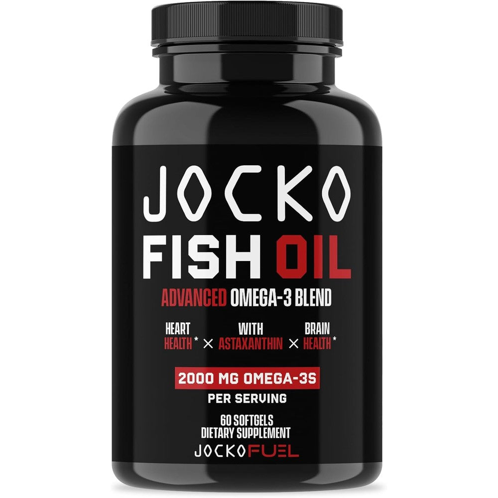 Jocko Fuel Omega 3 Fish Oil 60 capsules front view showing bottle packaging