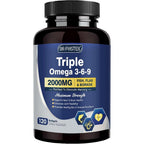 Drfoster Triple Omega 3 6 9 supplement bottle front view showing 2000mg label and 120 softgels count