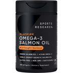 Sports Research wild Alaskan sockeye salmon oil front view bottle
