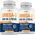 New Age Triple Strength Omega 3 Fish Oil 3750 mg bottle front product view