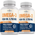 New Age Triple Strength Omega 3 Fish Oil 3750 mg bottle front product view