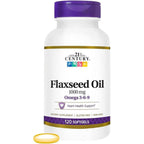 21st Century Flaxseed Oil 1000 mg softgels front view bottle