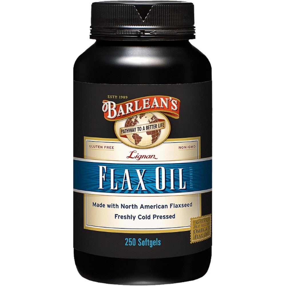Barlean's Lignan Flaxseed Oil 250 softgels front bottle view