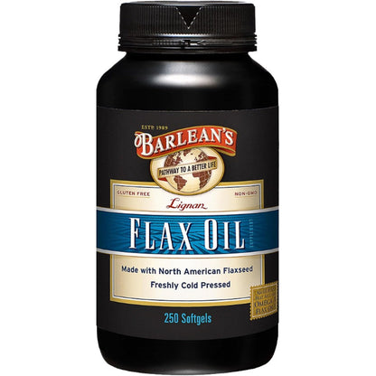 Barlean's Lignan Flaxseed Oil 250 softgels front bottle view