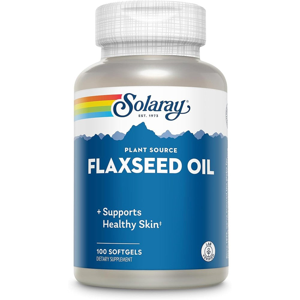 Solaray Flaxseed Oil 3000 Milligrams front view bottle packaging