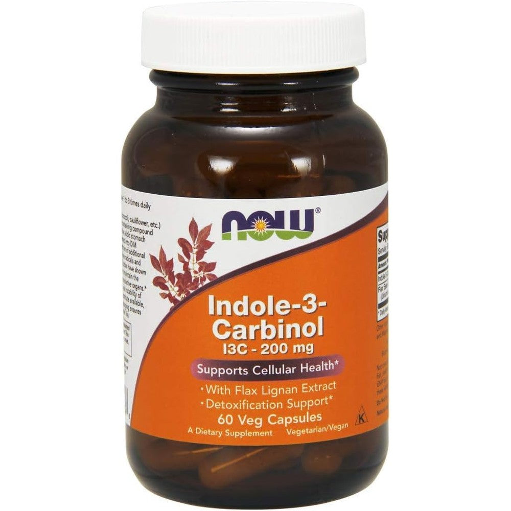 Now Foods Indole 3 Carbinol 200mg 60 Vegetarian Capsules front view