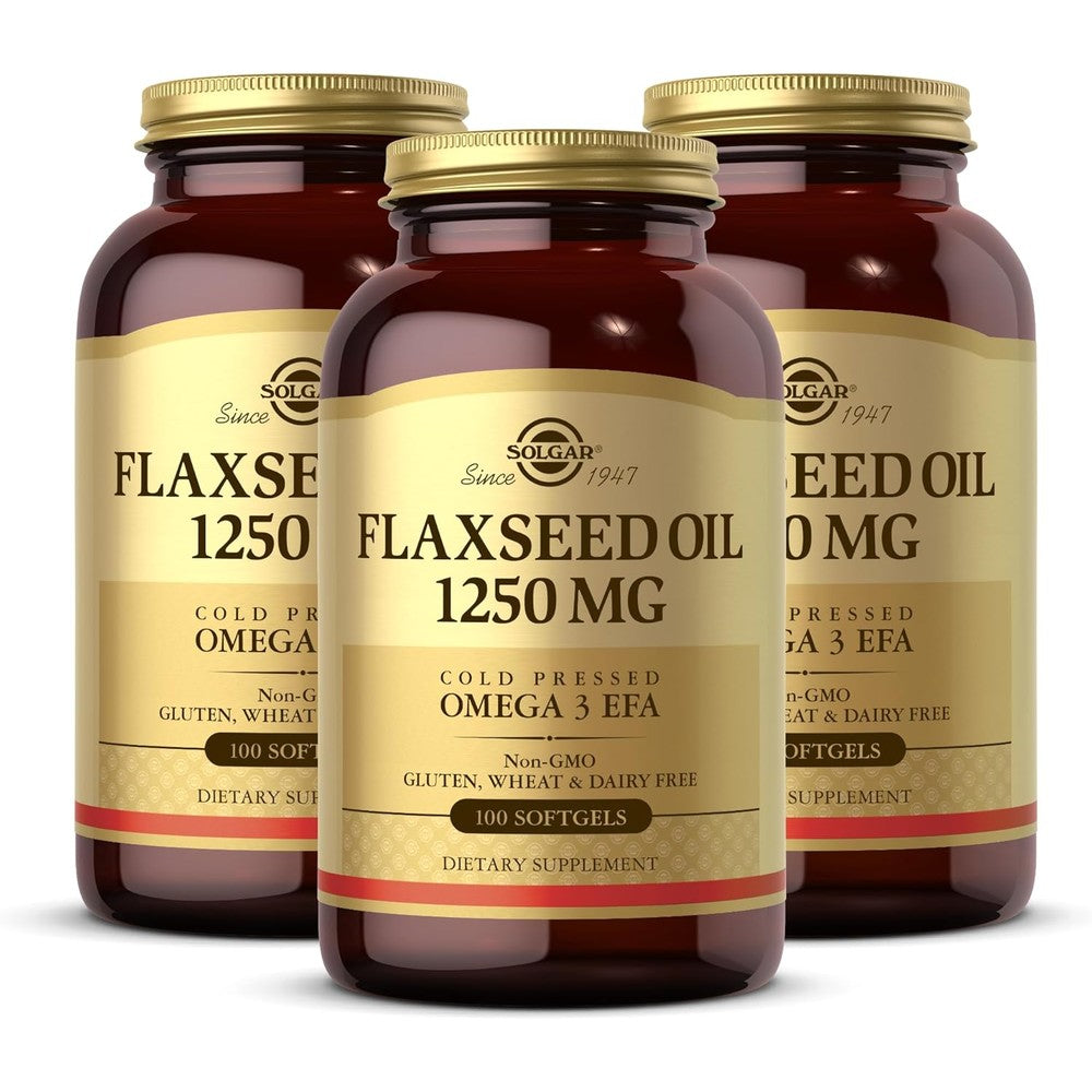 Solgar Flaxseed Oil 1250mg softgels bottle front view