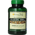 Puritan's Pride Natural Flax Oil 1000mg 120 Softgels front bottle view