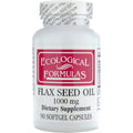 Ecological Formulas Organic Flax Seed Oil bottle front view dietary supplement