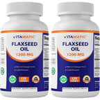 Vitamatic Cold Pressed Flaxseed Oil front view bottle
