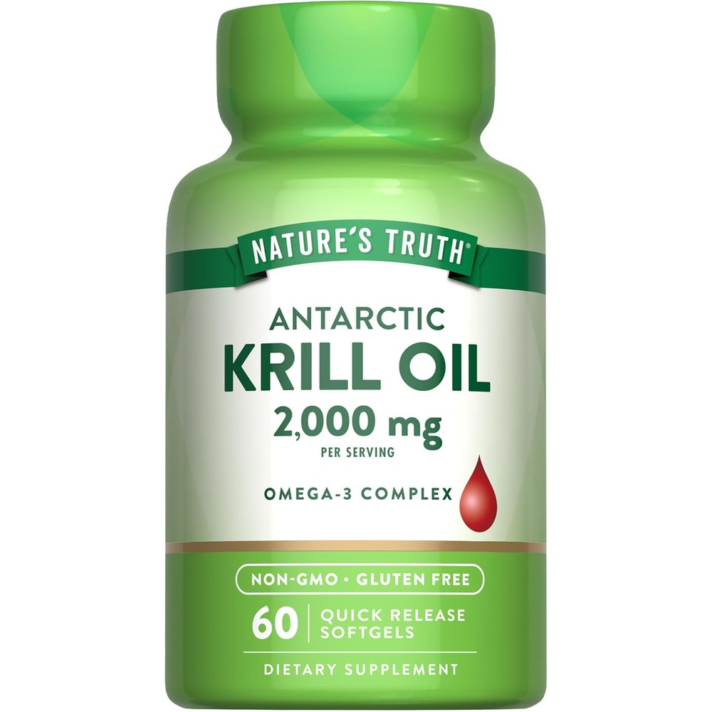 Nature's Truth Antarctic Krill Oil front view bottle
