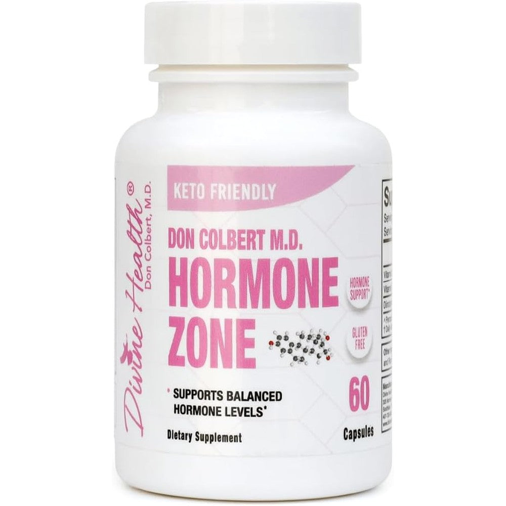 Divine Health Hormone Zone front view of the supplement bottle