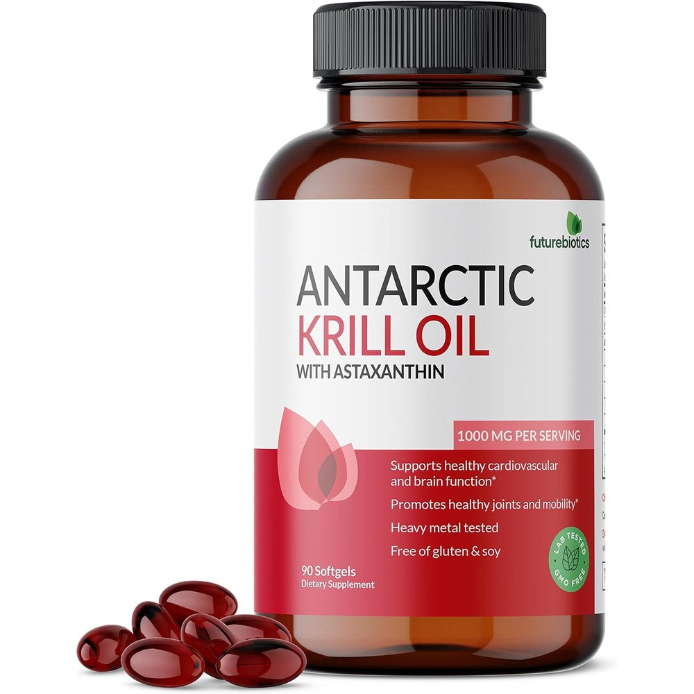 Futurebiotics Antarctic Krill Oil front view of the bottle