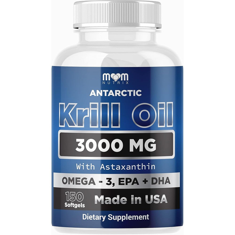 Dr. JOEL'S MOM NUTRIX Antarctic Krill Oil bottle front view for premium cardiovascular health support.
