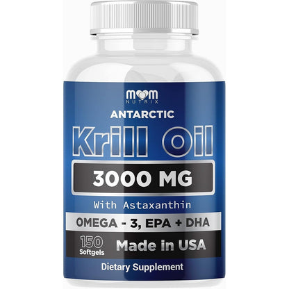 Dr. JOEL'S MOM NUTRIX Antarctic Krill Oil bottle front view for premium cardiovascular health support.