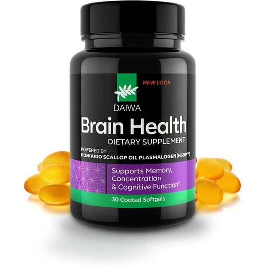 Daiwa Health Development Advanced Omega 3 Brain Supplement front view bottle of cognitive softgels