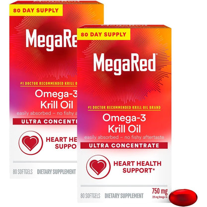 MegaRed Ultra Concentrate 750mg Omega 3 Krill Oil front bottle view