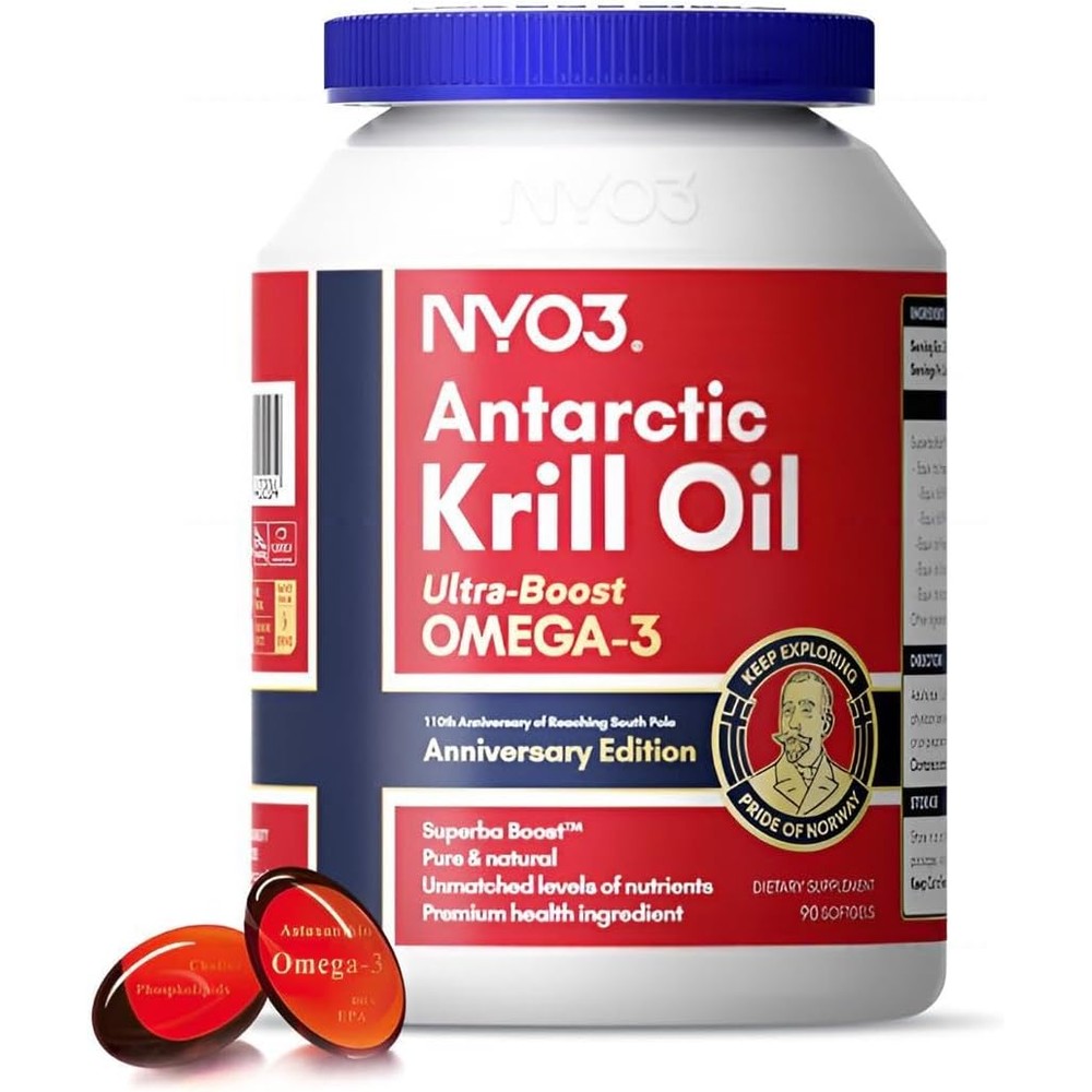 NYO3 Antarctic Krill Oil 1000 Mg bottle front view dietary supplement India