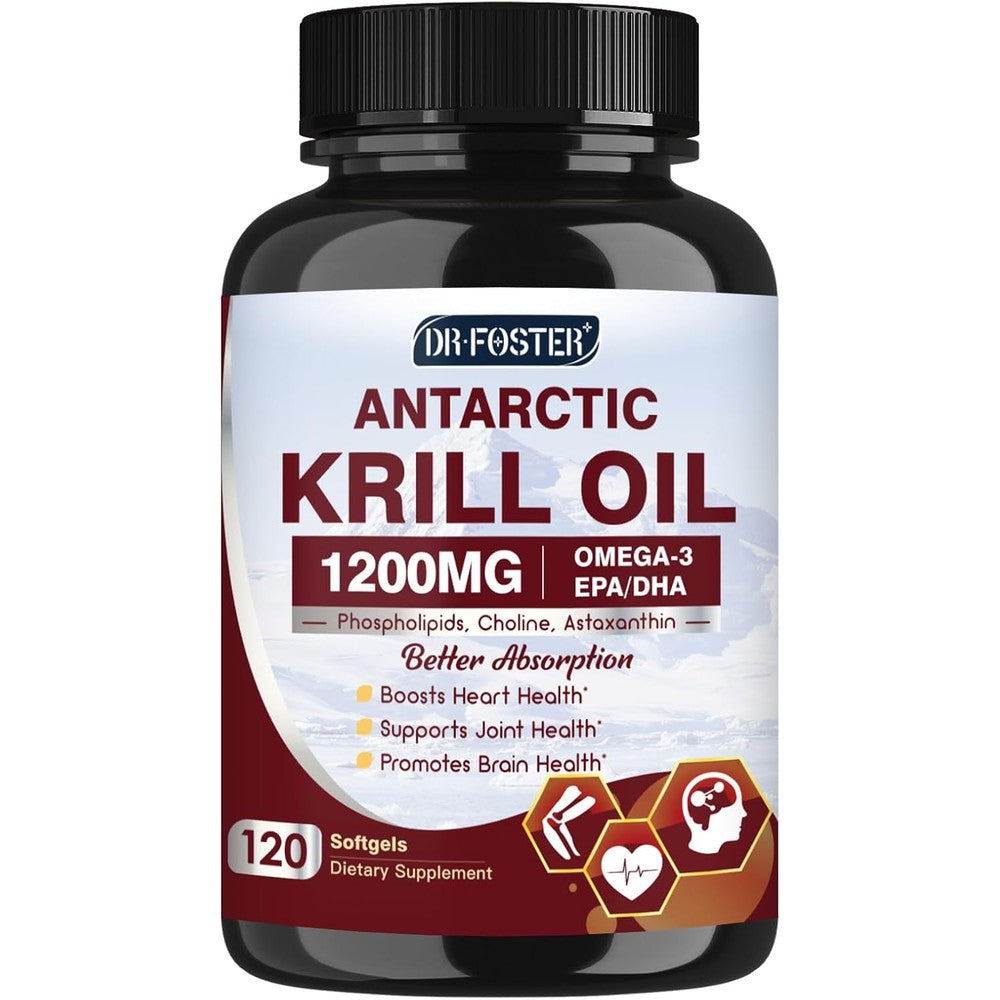 DRFOSTER Antarctic Krill Oil 1200mg front view bottle packaging