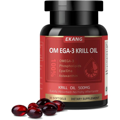 Anisx Antarctic Krill Oil 500 Mg 30 softgels bottle front view showcasing authentic USA imported packaging