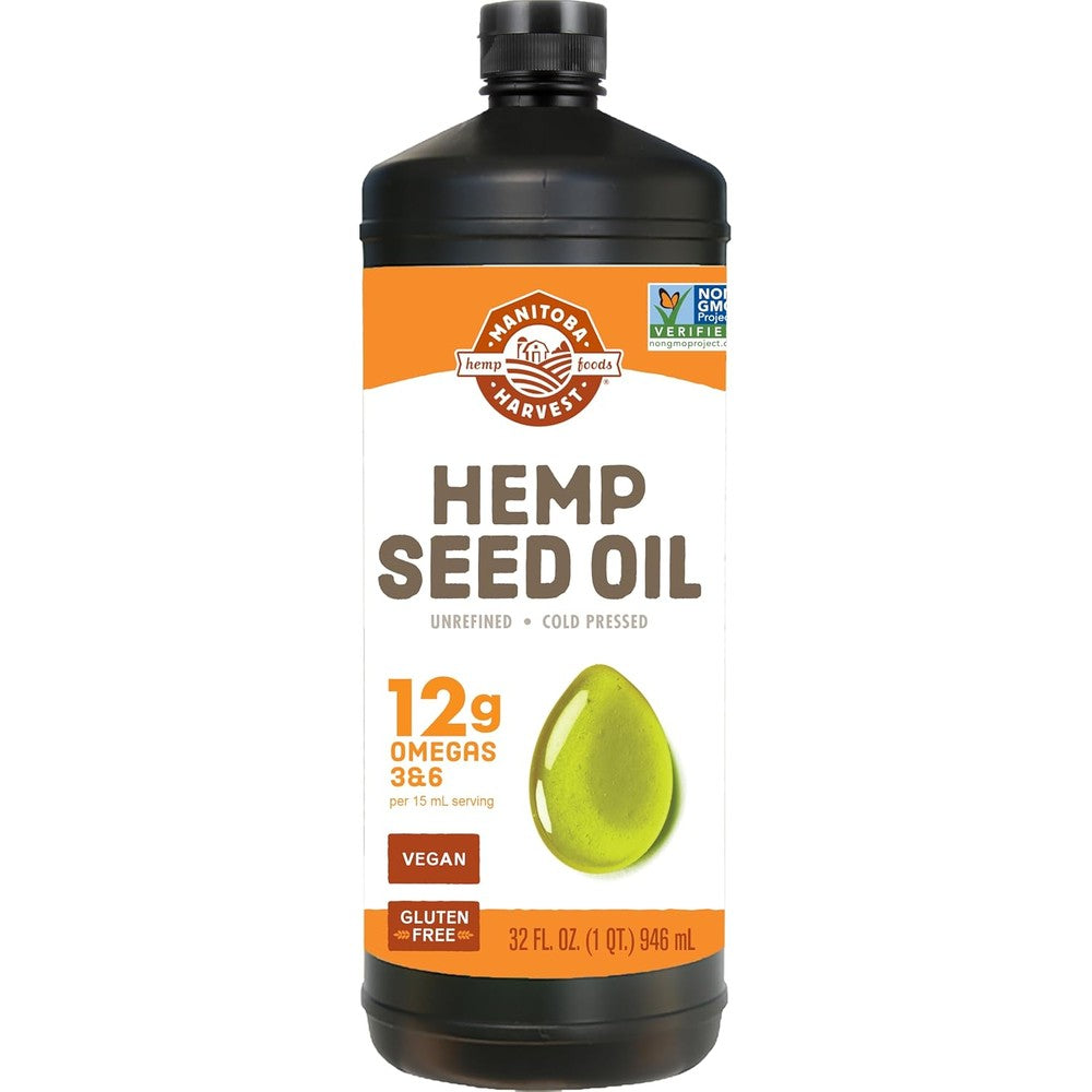 Manitoba Harvest Hemp Seed Oil 32 fluid ounce bottle front view