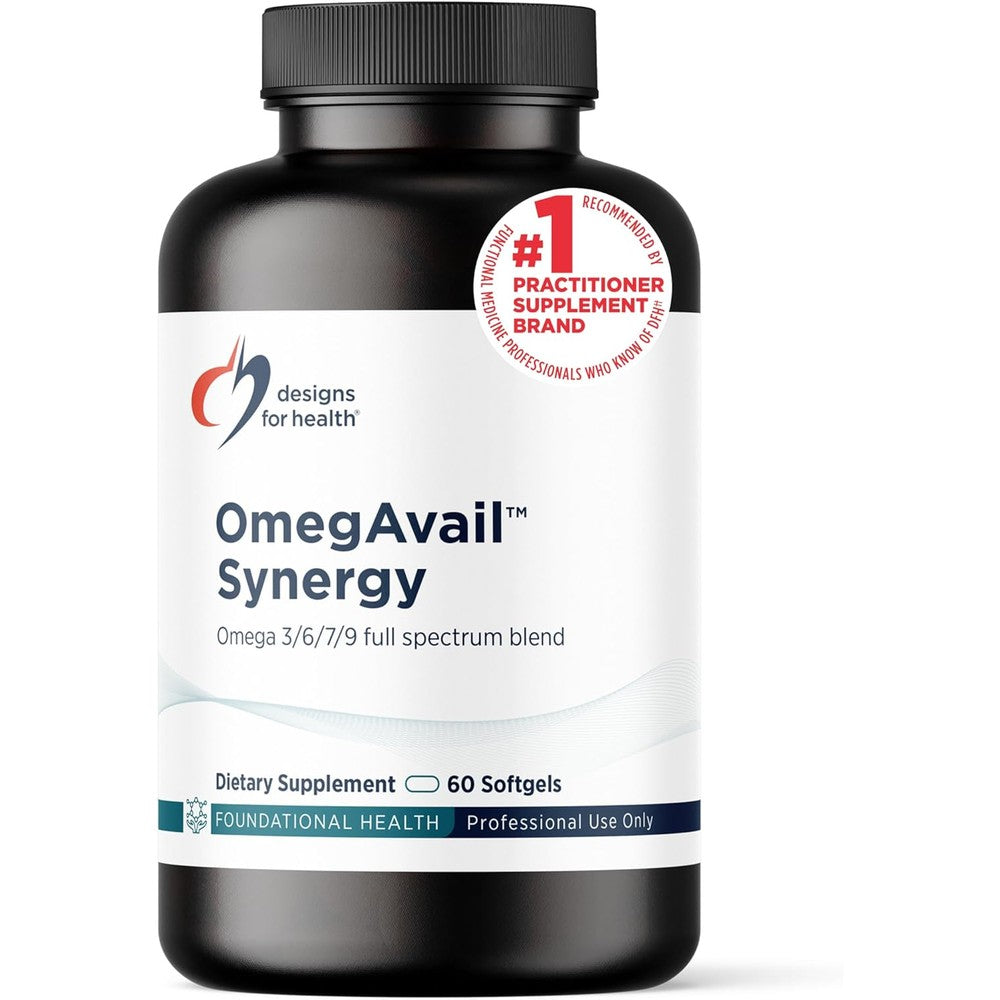 Designs for Health OmegAvail Synergy 60 softgels front view