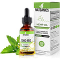 Natganics organic hemp oil drops bottle front view