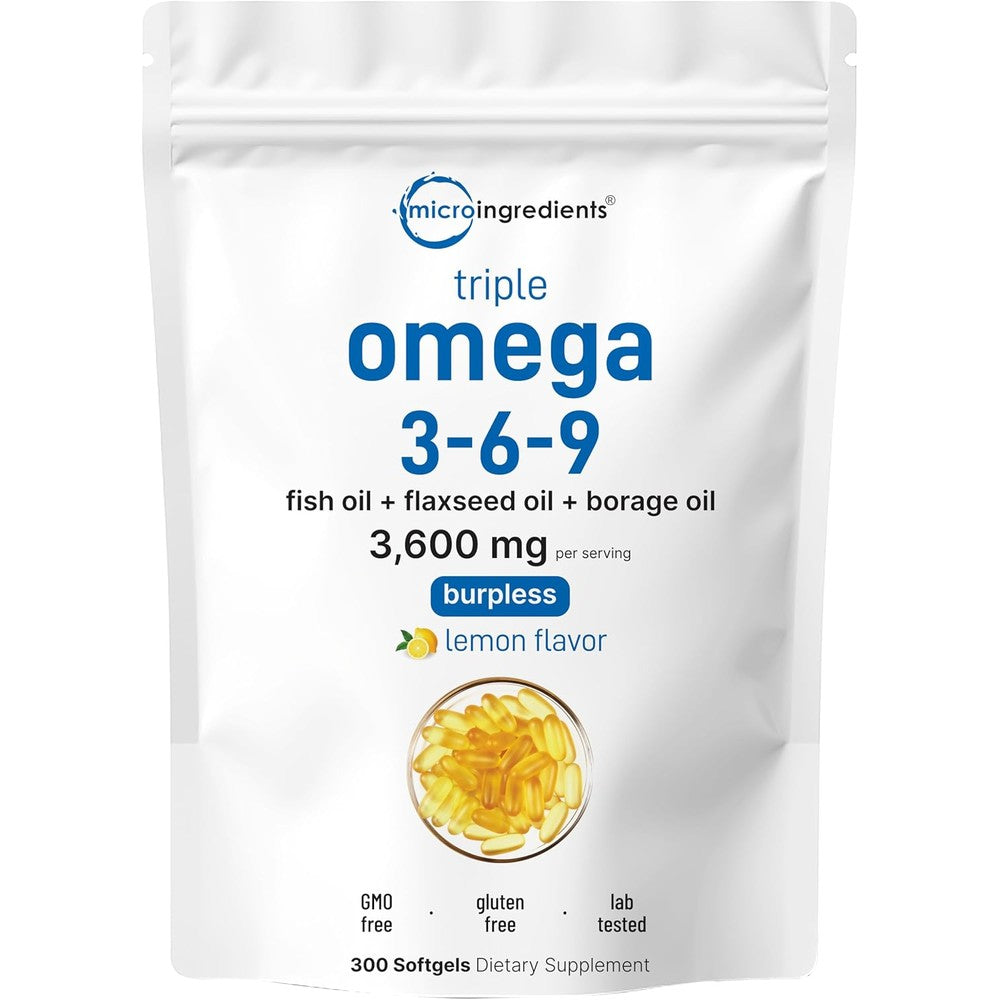 Micro Ingredients Ultra Omega 3 6 9 3600mg front packaging view