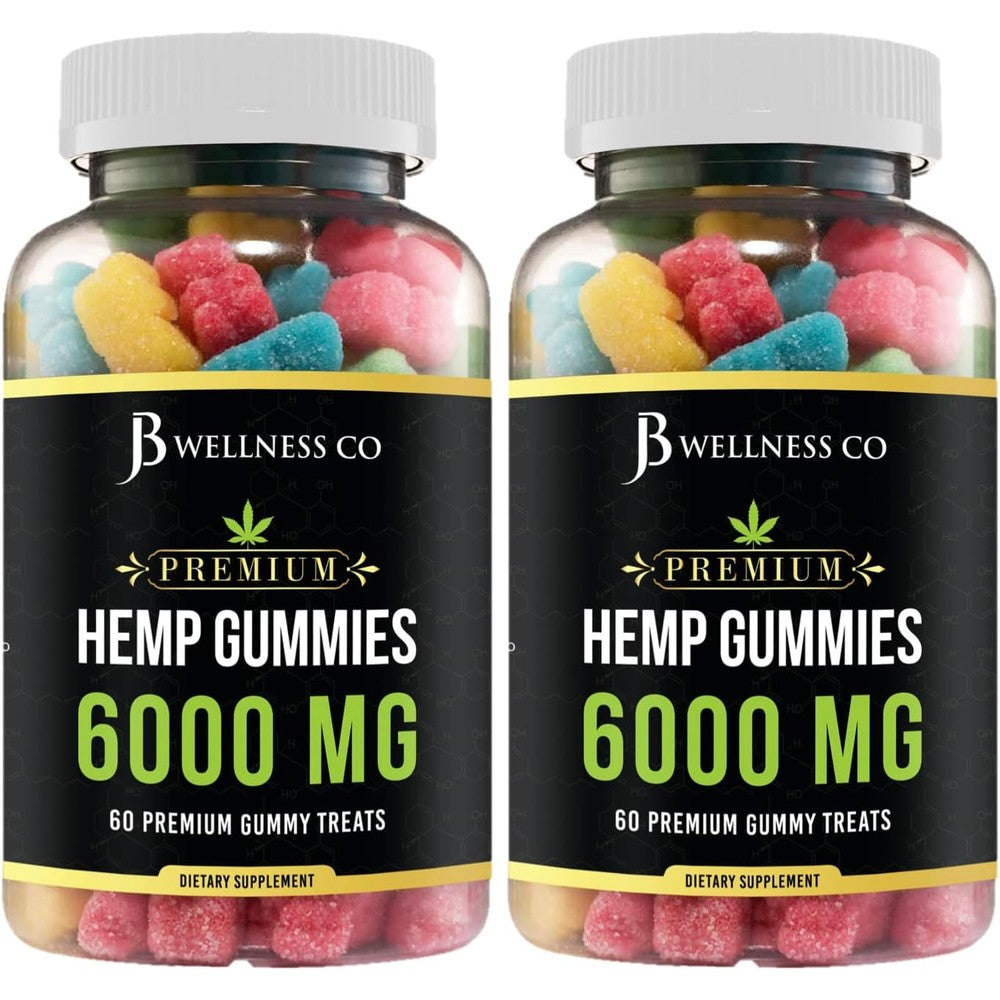 JB Wellness Co hemp gummies tropical flavor front view bottle