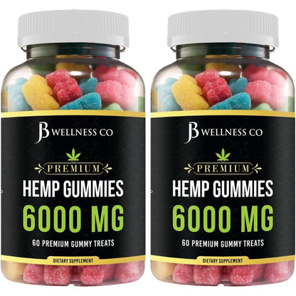 JB Wellness Co hemp gummies tropical flavor front view bottle