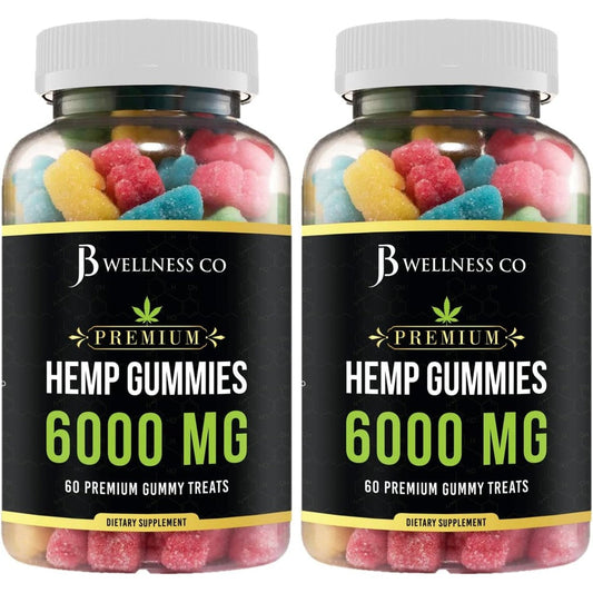 JB Wellness Co hemp gummies tropical flavor front view bottle