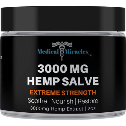 Medical Miracles Hemp Salve 3000mg jar front view