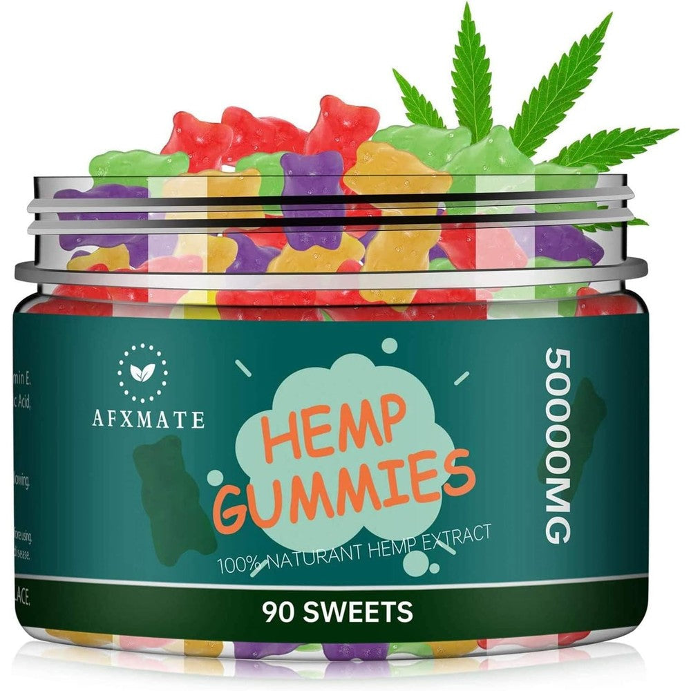 Afxmate Natural Hemp Extract 50000mg Gummies front view packaging