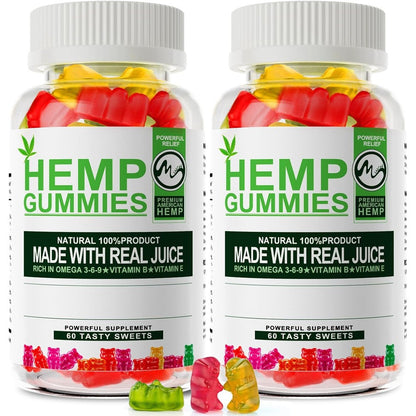 M inch Hemp Gummies high strength front bottle view