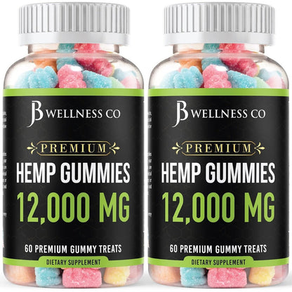 JB Wellness Premium Hemp Gummies 12000mg front view
