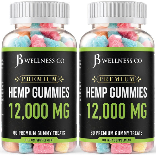 JB Wellness Premium Hemp Gummies 12000mg front view