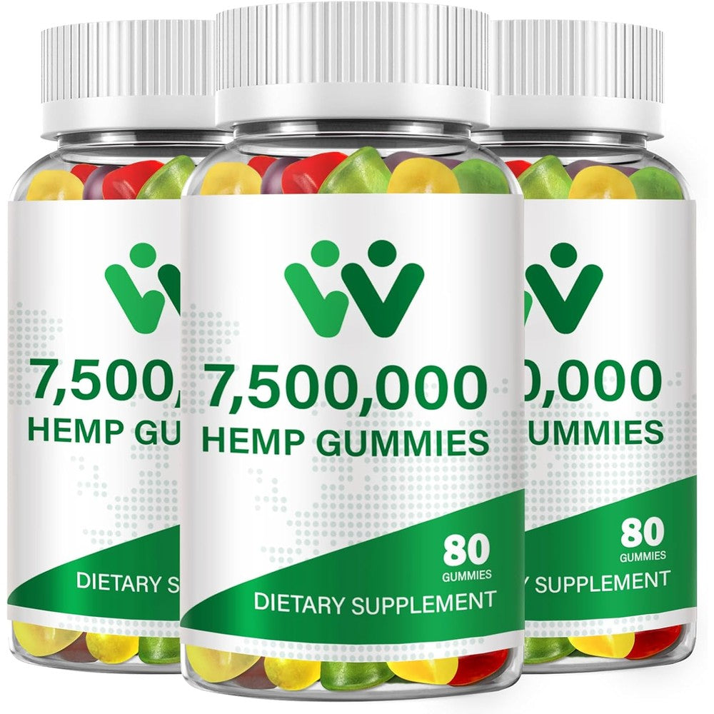 Wachray Nutrition organic hemp gummies 3 pack front view
