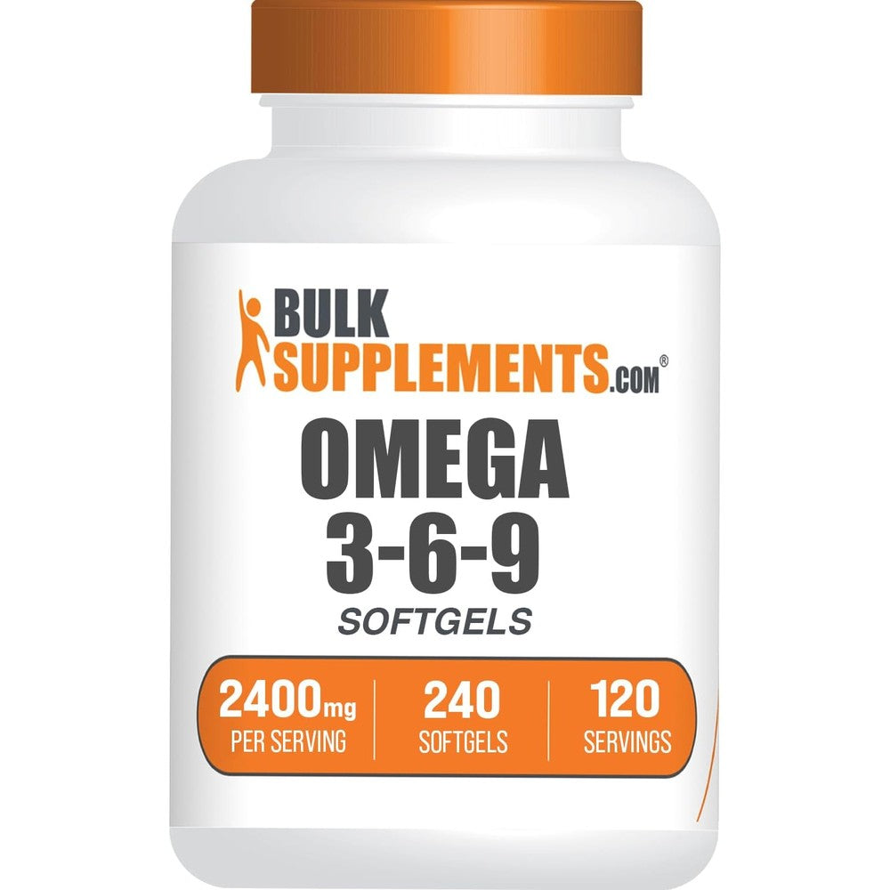 BulkSupplements Omega 3 6 9 softgels bottle front view