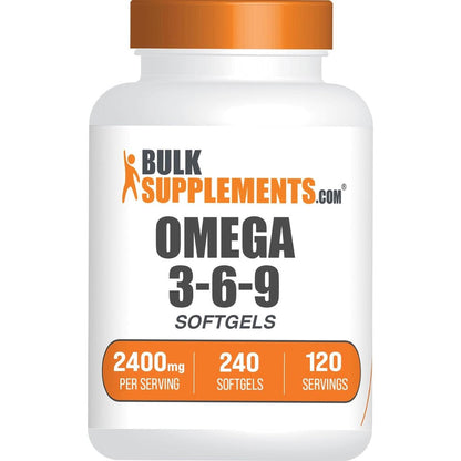 BulkSupplements Omega 3 6 9 softgels bottle front view