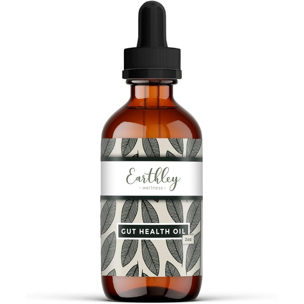 Earthley Wellness Gut Health Oil 2 fluid ounce bottle front view