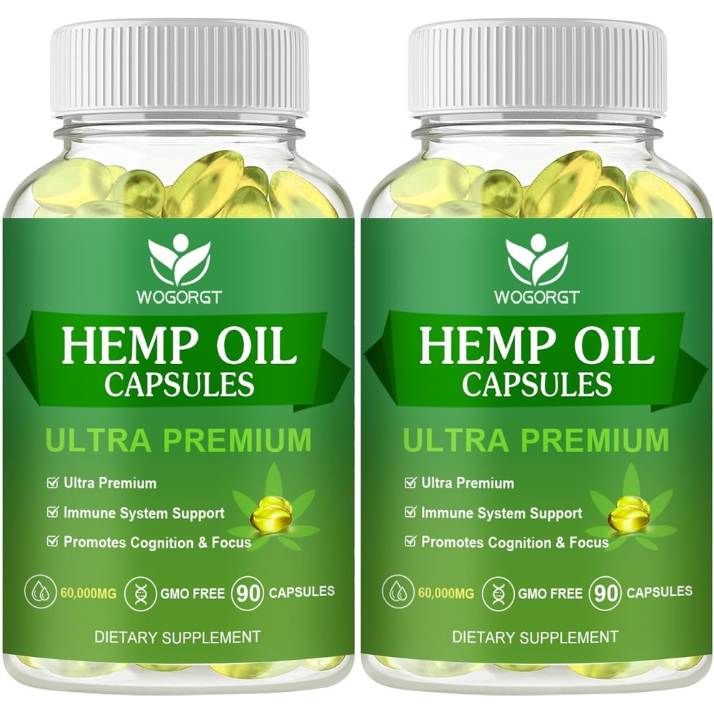 Wogorgt Hemp Oil Capsules 60000mg front view