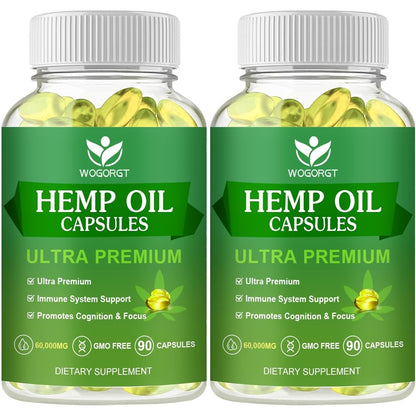 Wogorgt Hemp Oil Capsules 60000mg front view