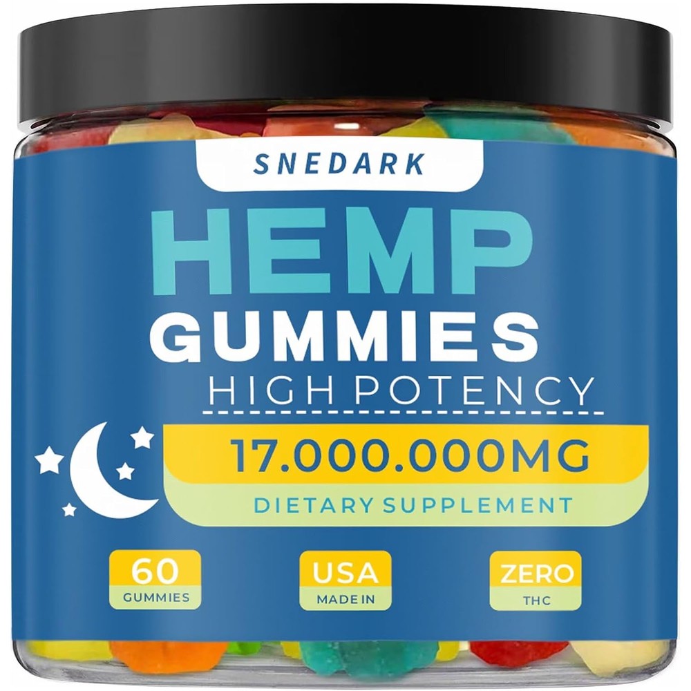 Snedark Natural Hemp Extract Gummies front view high potency